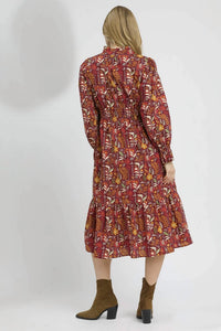 Umgee - Floral Midi Dress With Smocked Waist