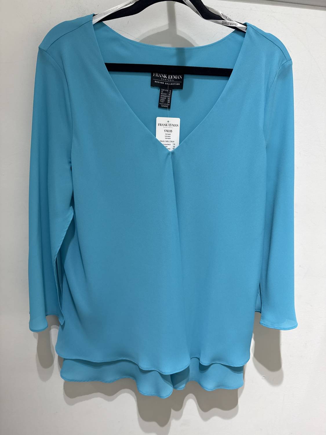 Frank Lyman Women's Woven Top in tiffany blue - women's blouse