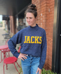 Gameday Social - Jacks Knit Mock Neck Sweater