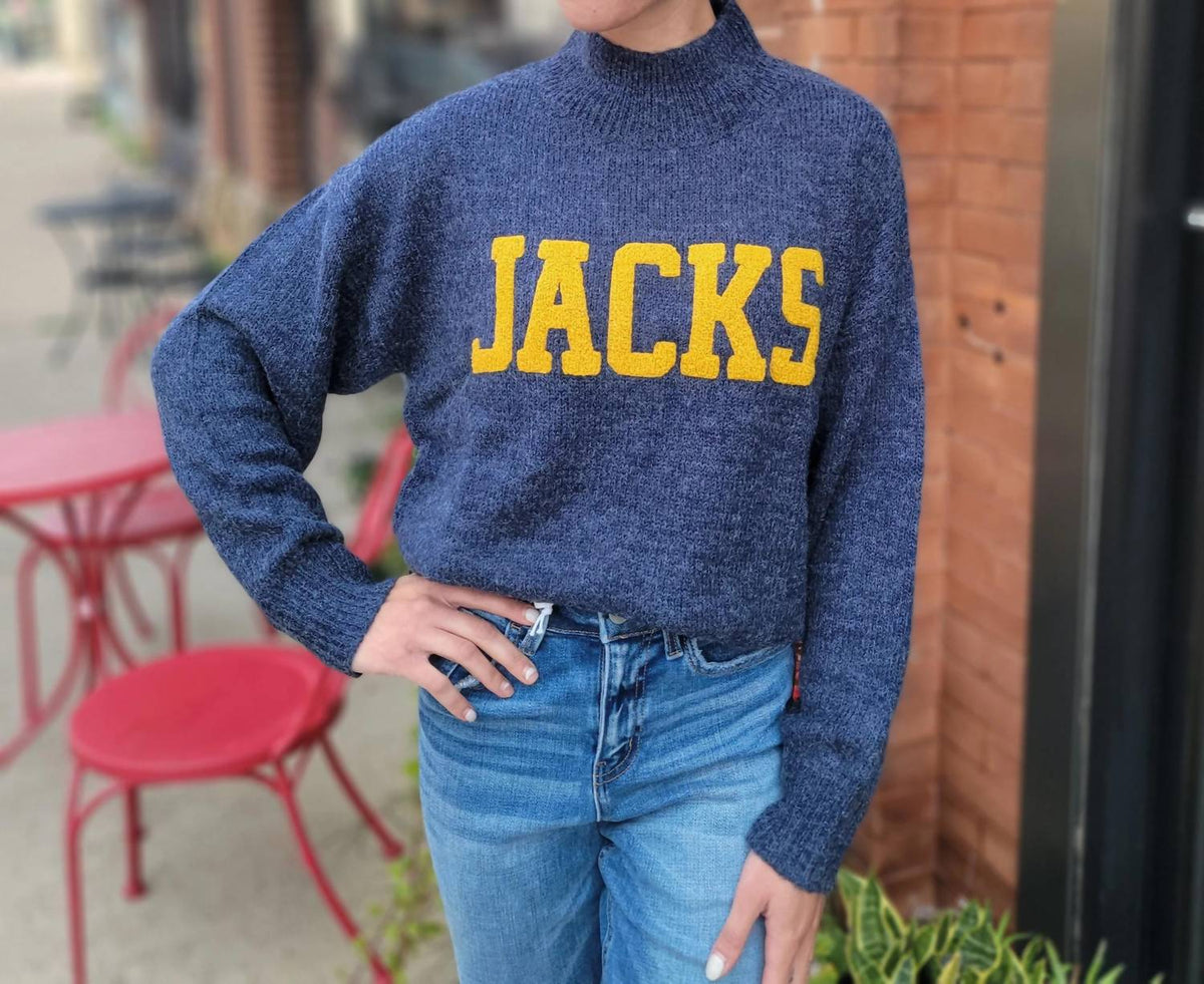 Gameday Social - Jacks Knit Mock Neck Sweater