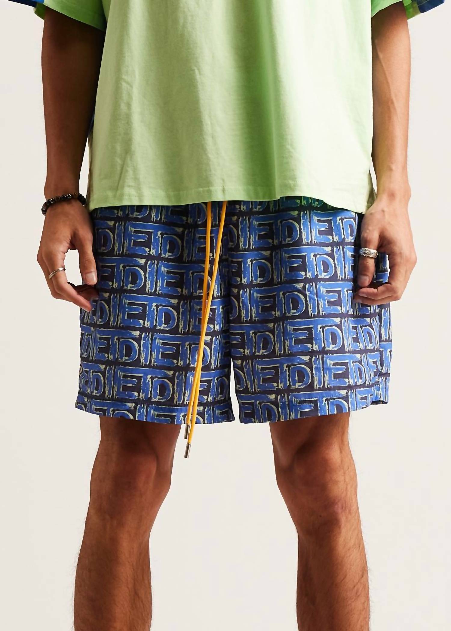 Diet Starts Monday Men's Scribble Shorts in blue - men's shorts