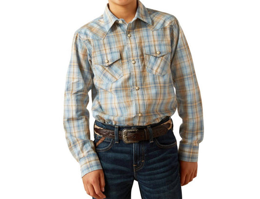 Ariat - Boy's Howe Long Sleeve Retro Plaid Shirt