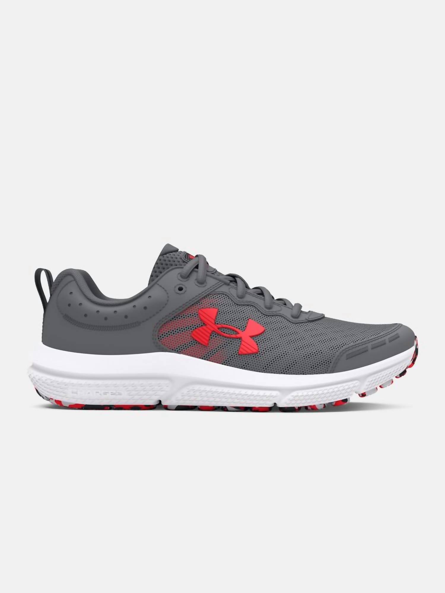 UNDER ARMOUR Boy's Assert 10 Running Shoes in halo gray white black - kids' sneaker