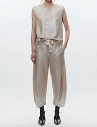 Saint Art Shane Sequin Barrel Pant in pearl - women's pants - view 4