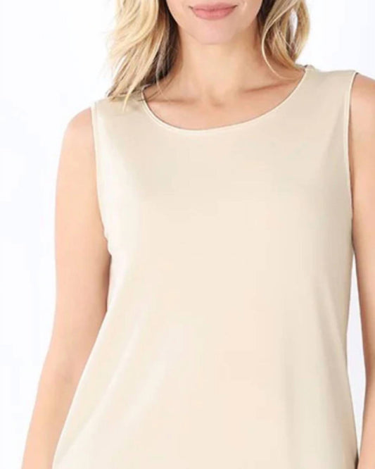 Zenana - Ity Sleeveless Side Slit Top