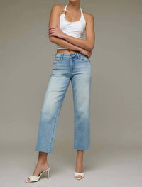 Hidden - Ella Mid Rise Crop Straight Leg Jeans