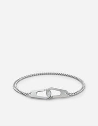 Miansai Men's Small Dima Pull Bracelets in polished silver - men's jewelry - detail view