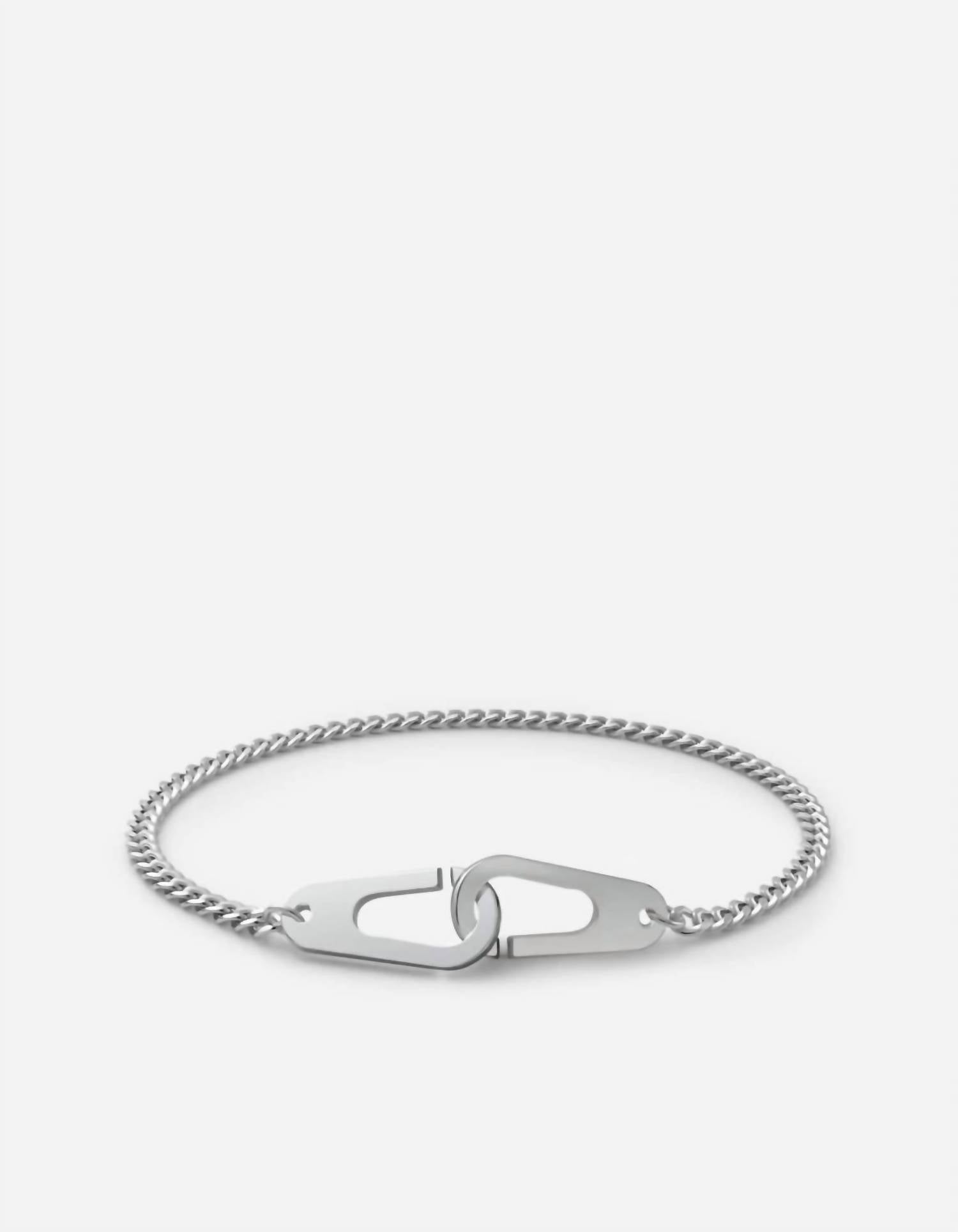 Miansai Men's Small Dima Pull Bracelets in polished silver - men's jewelry - detail view