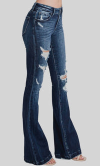 Petra153 - Mid-rise Stretch Flare Jeans
