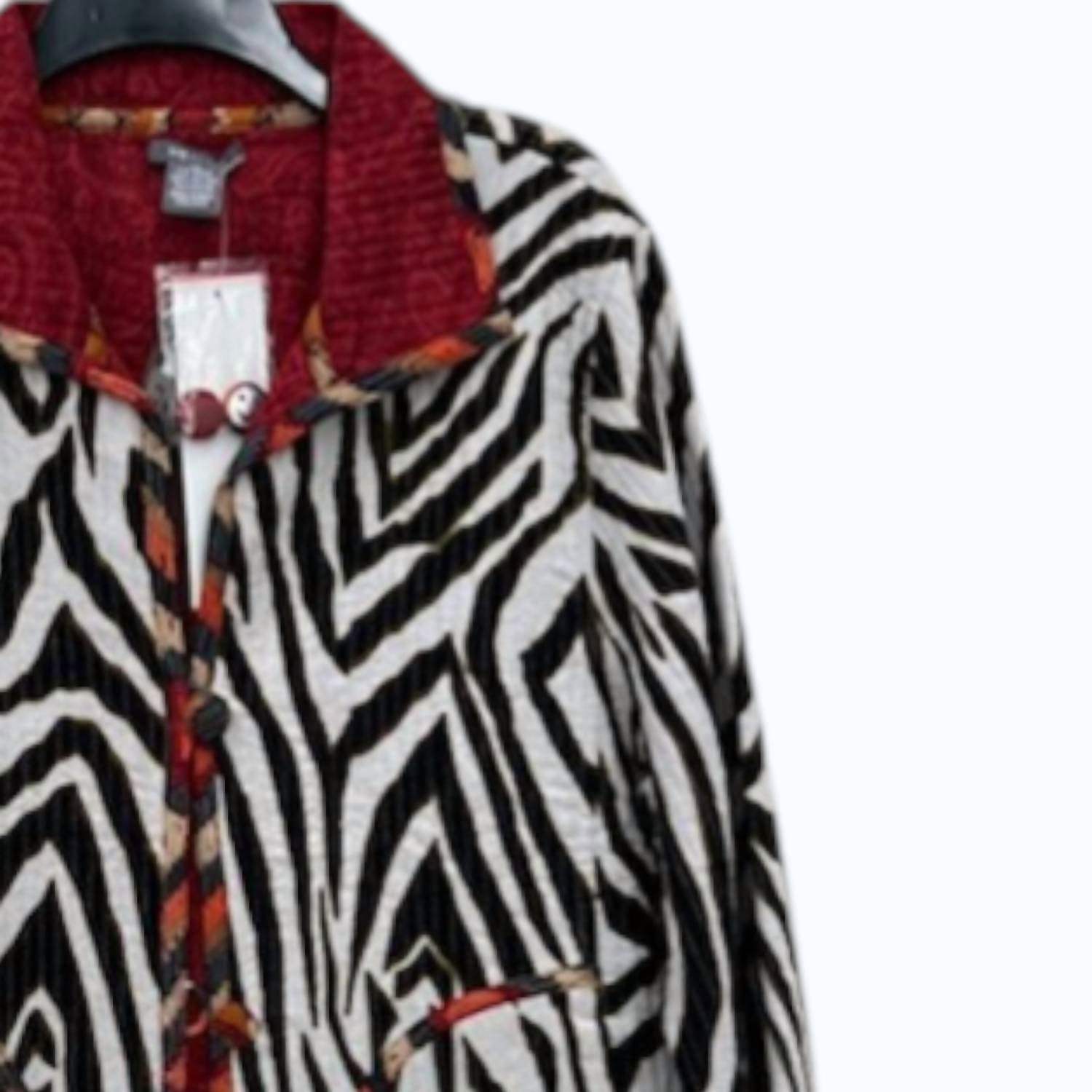 ANU by Natural Women's Reversible Jacket in safari burgundy - women's jacket - detail view