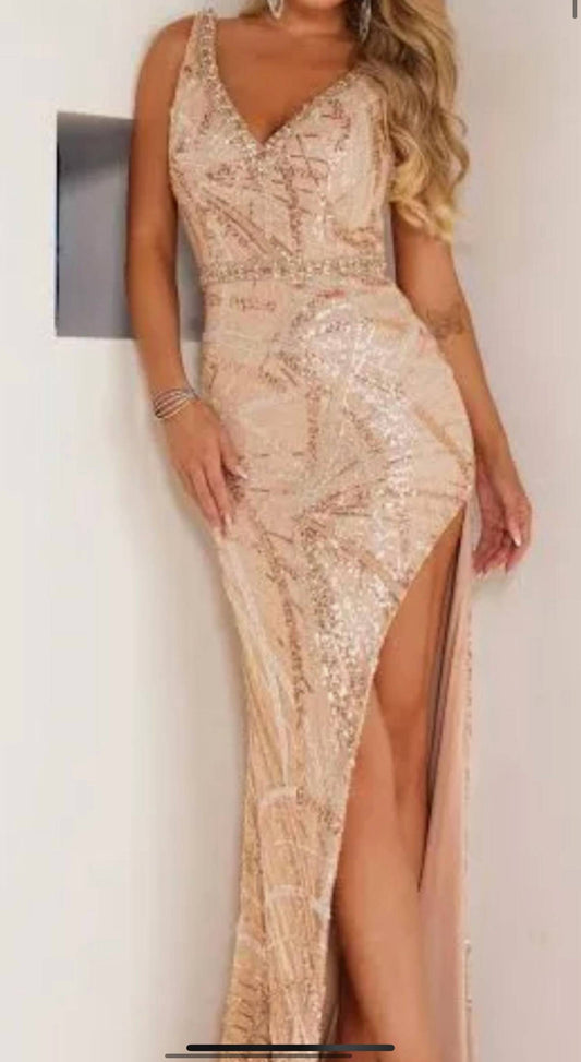 Terani Couture - V-Neck Sleeveless Gown