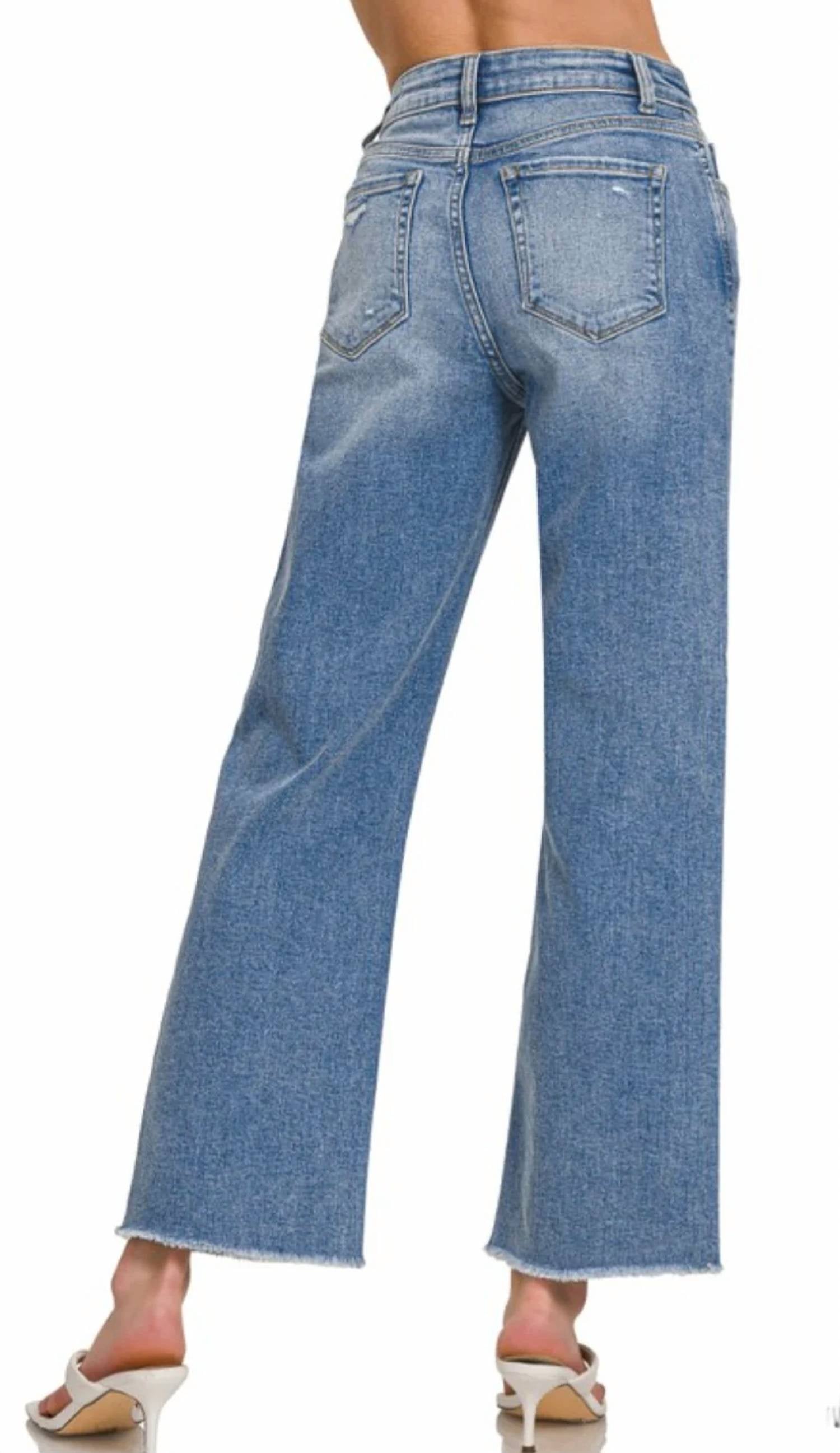 Zenana - Medium Wash Straight Leg Jeans