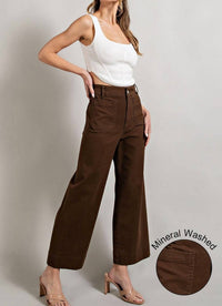 Ee:Some - Wide Leg Curvy Crop Trouser