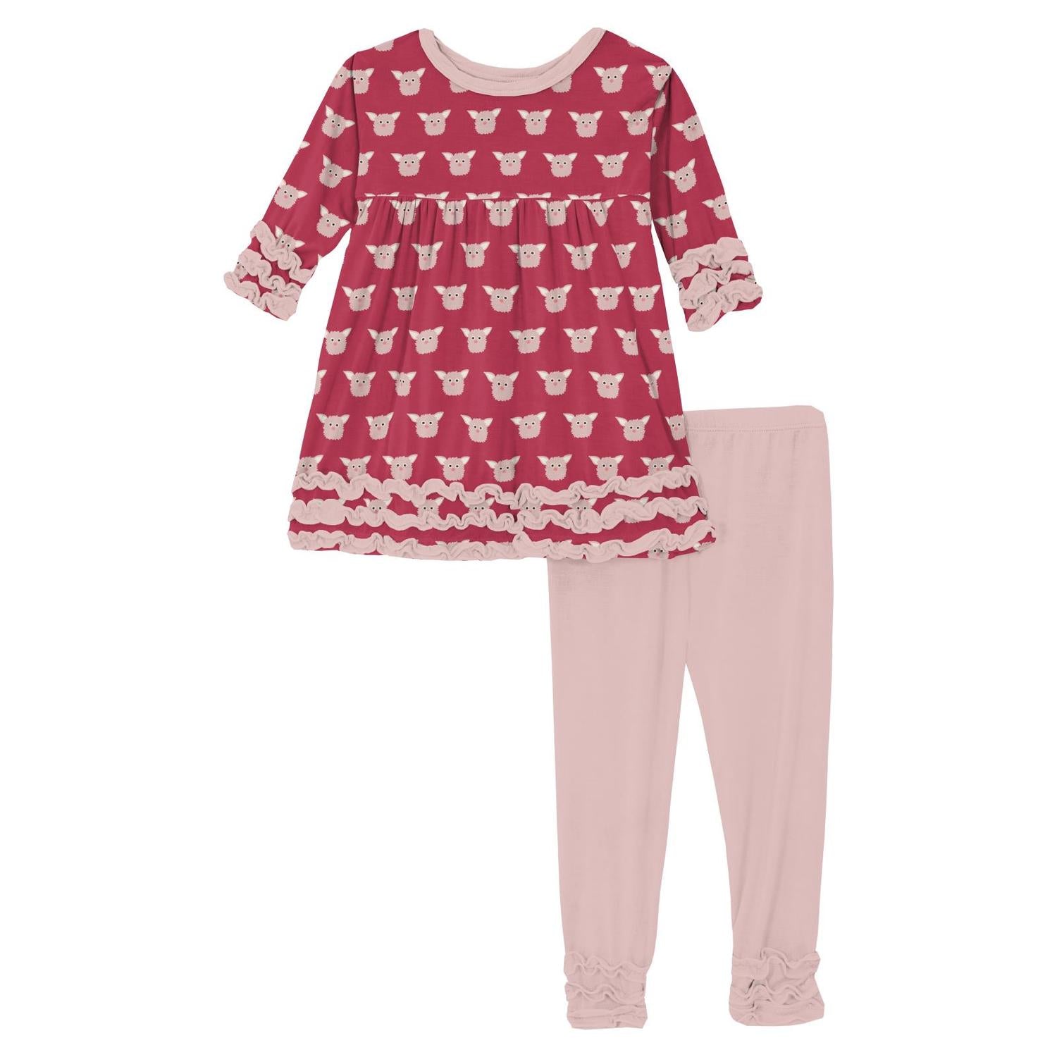 Kickee - Girl's Bamboo Long Sleeve Babydoll Outfit Set