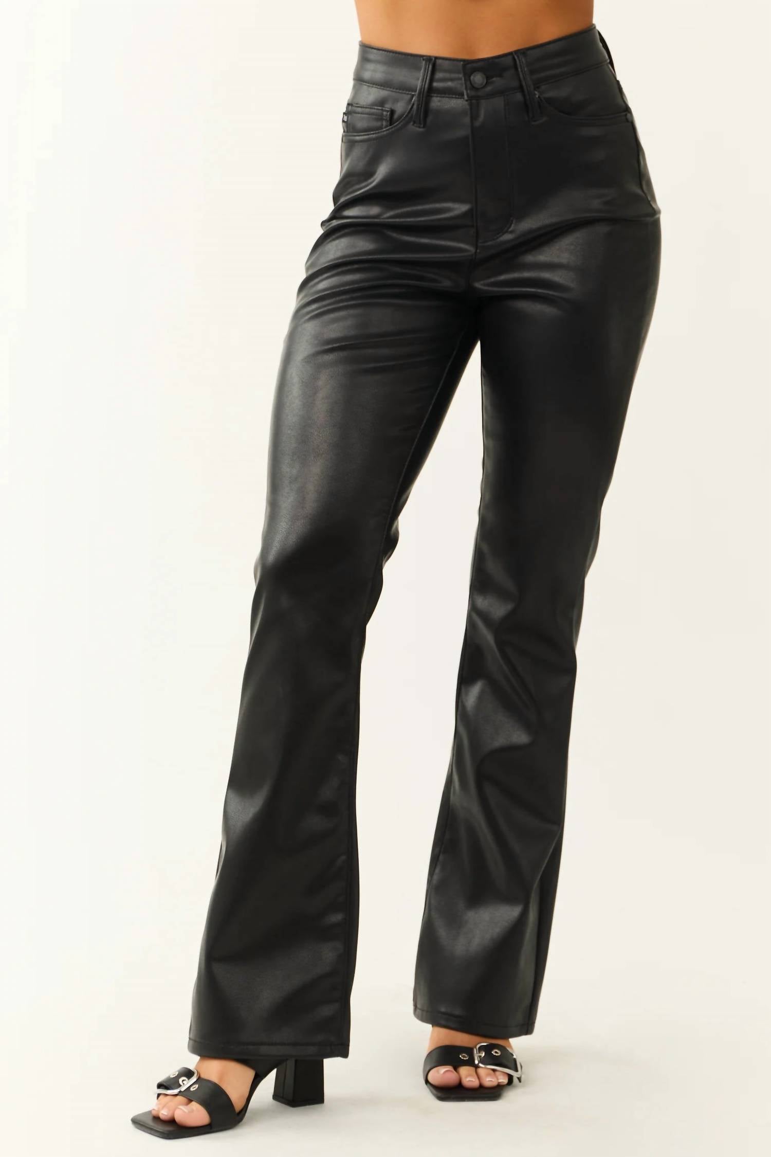 Judy Blue - Faux Leather Tummy Control Bootcut Pants