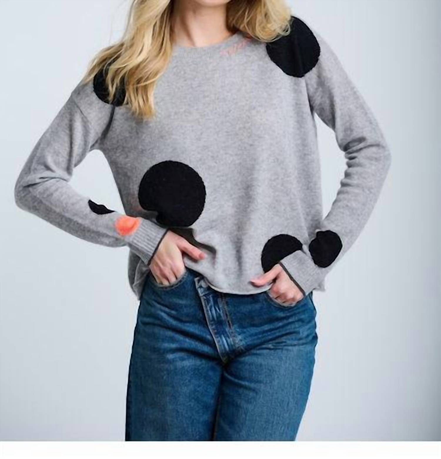 LISA TODD Women's Hot For Dots Sweater in black - women's sweater