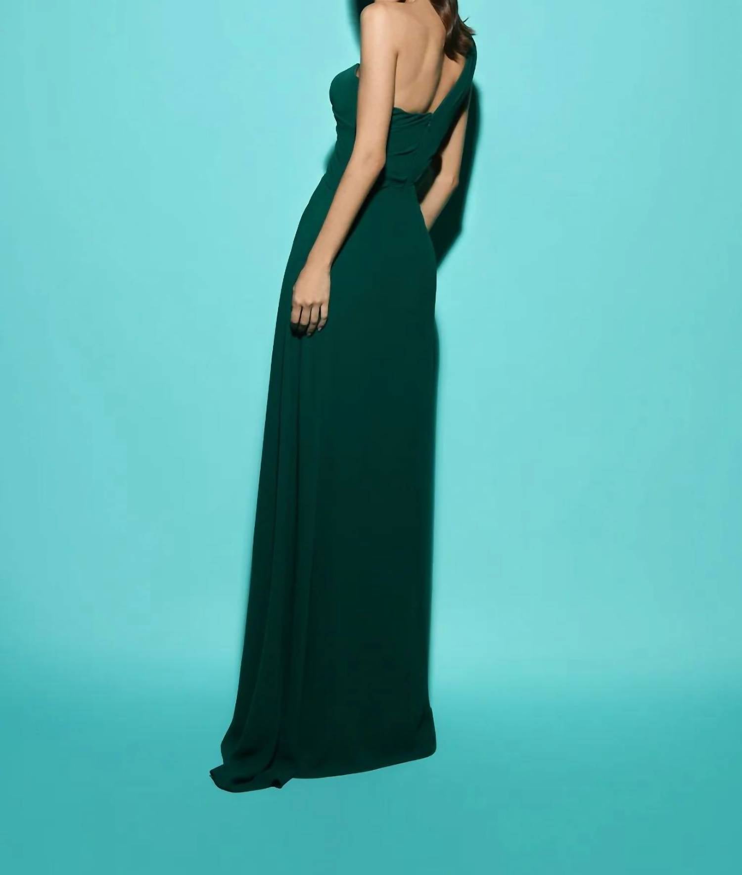 Tarik Ediz - Iris Elbise One-shoulder Crepe Evening Gown