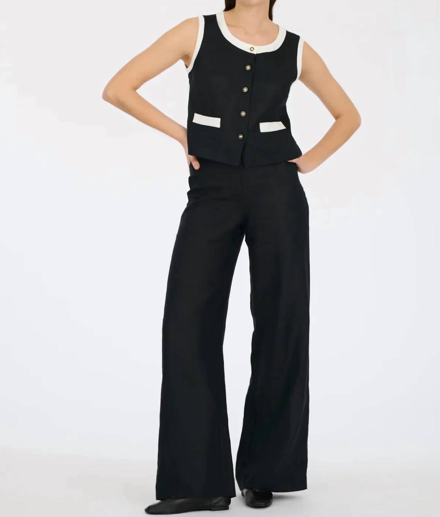 Weill - Two Toned Linen Top