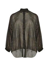 Mat Fashion - Sheer Leopard Button Up Shirt