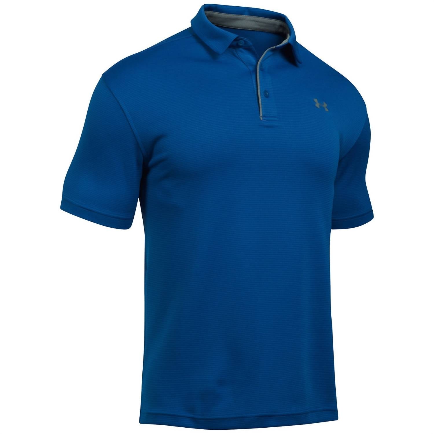 UNDER ARMOUR Tech Button Up Placket Polo in royal - men's shirt - alternate view