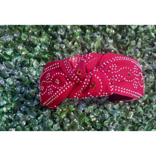 Pink Panache - Rhinestone Bandana Top Knot Headband