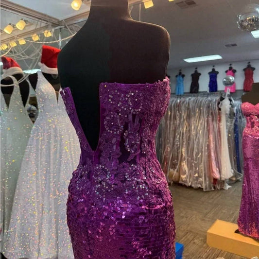 Tiffany Designs - Women's Sequined Prom Dress