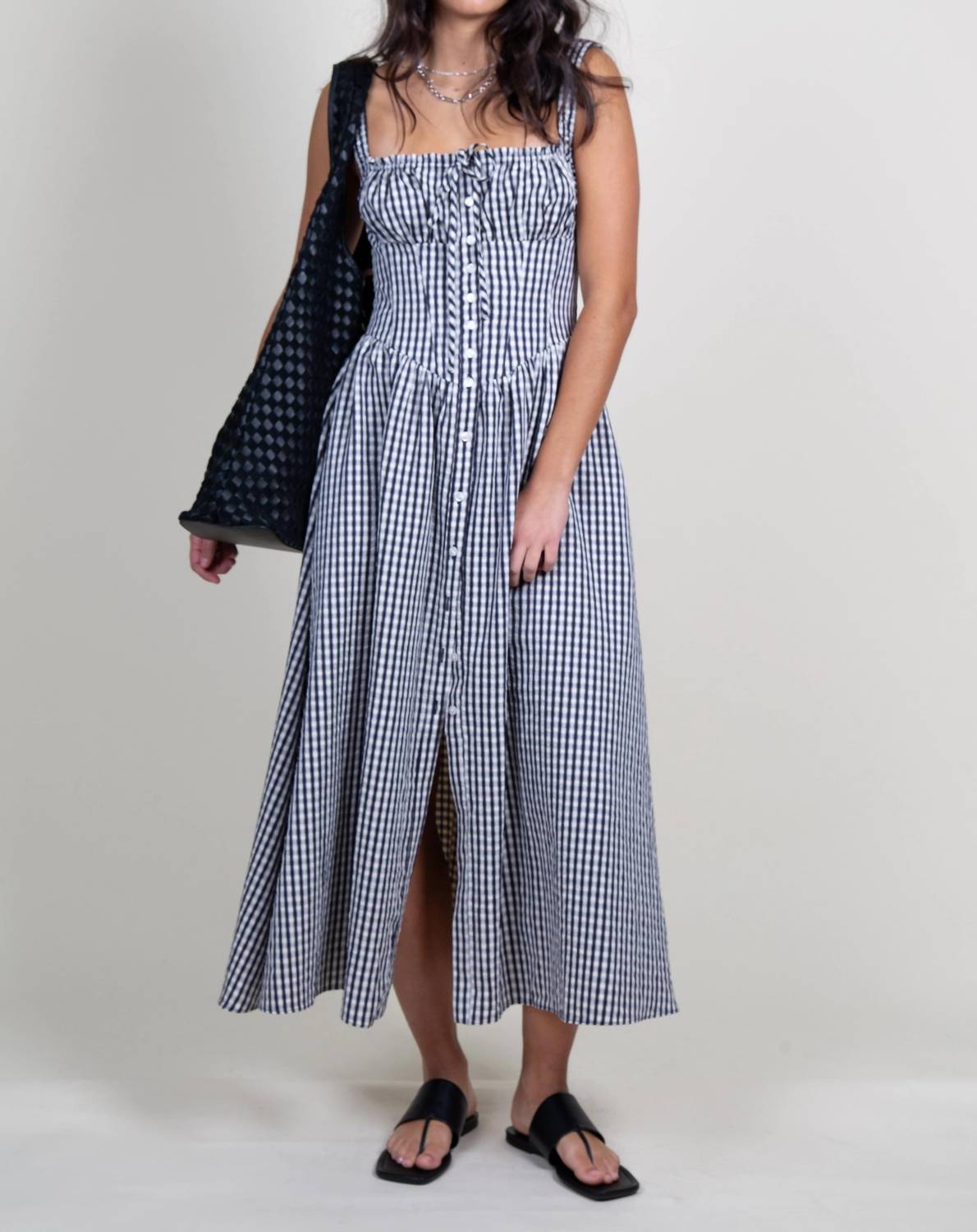 Astr - Women's Temperance Gingham Check Maxi Dress