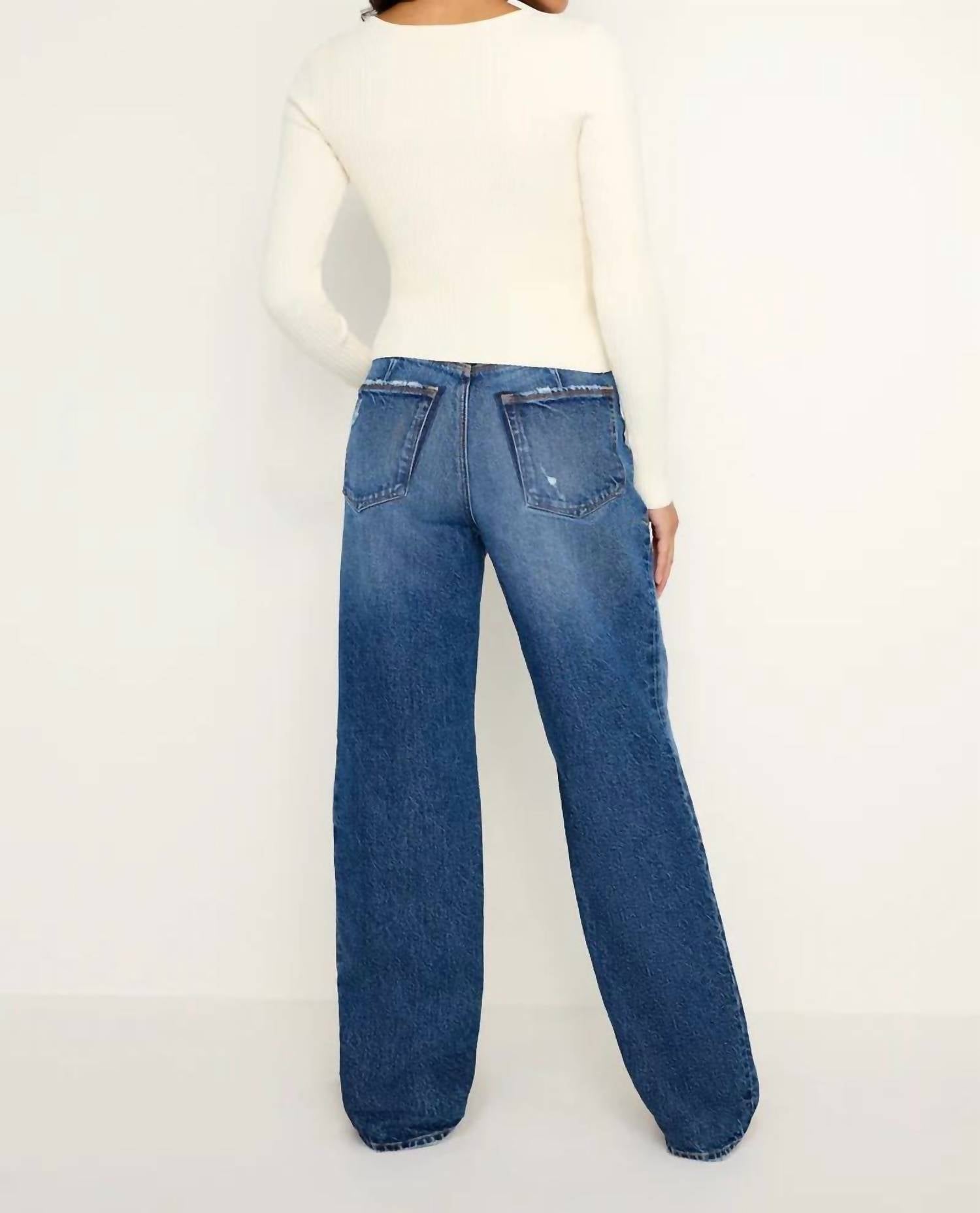 Good American - Good 90s Petite Double Button Crossover Jean