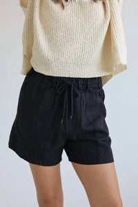 Risen - Siena High-waisted Linen Paperbag Shorts