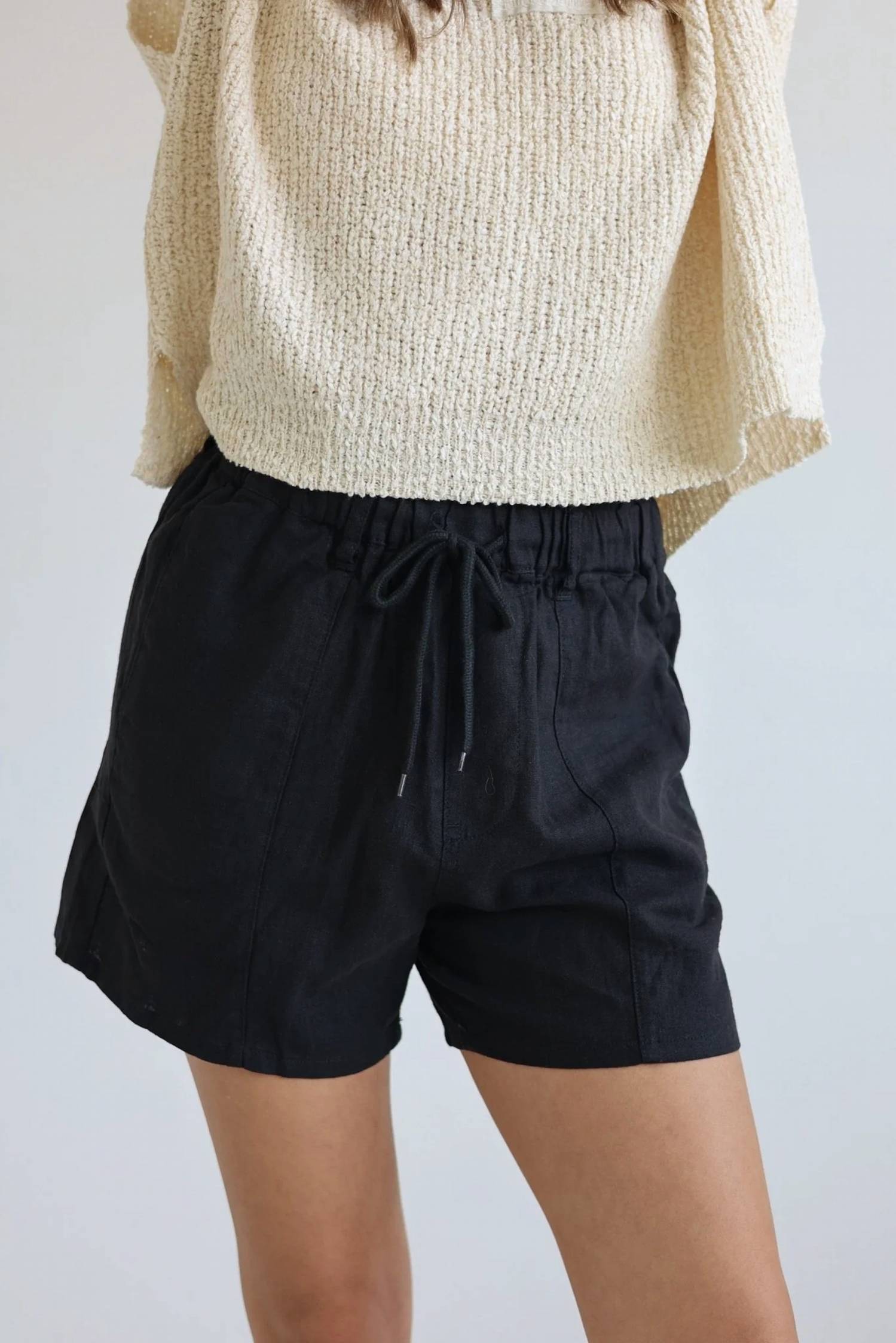 Risen - Siena High-waisted Linen Paperbag Shorts