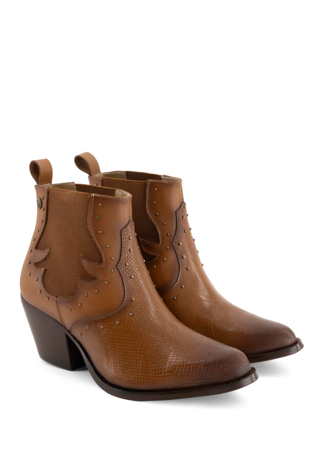 Forastero Women's Textured Leather Ankle Boots in dark brown - women's shoe - alternate view