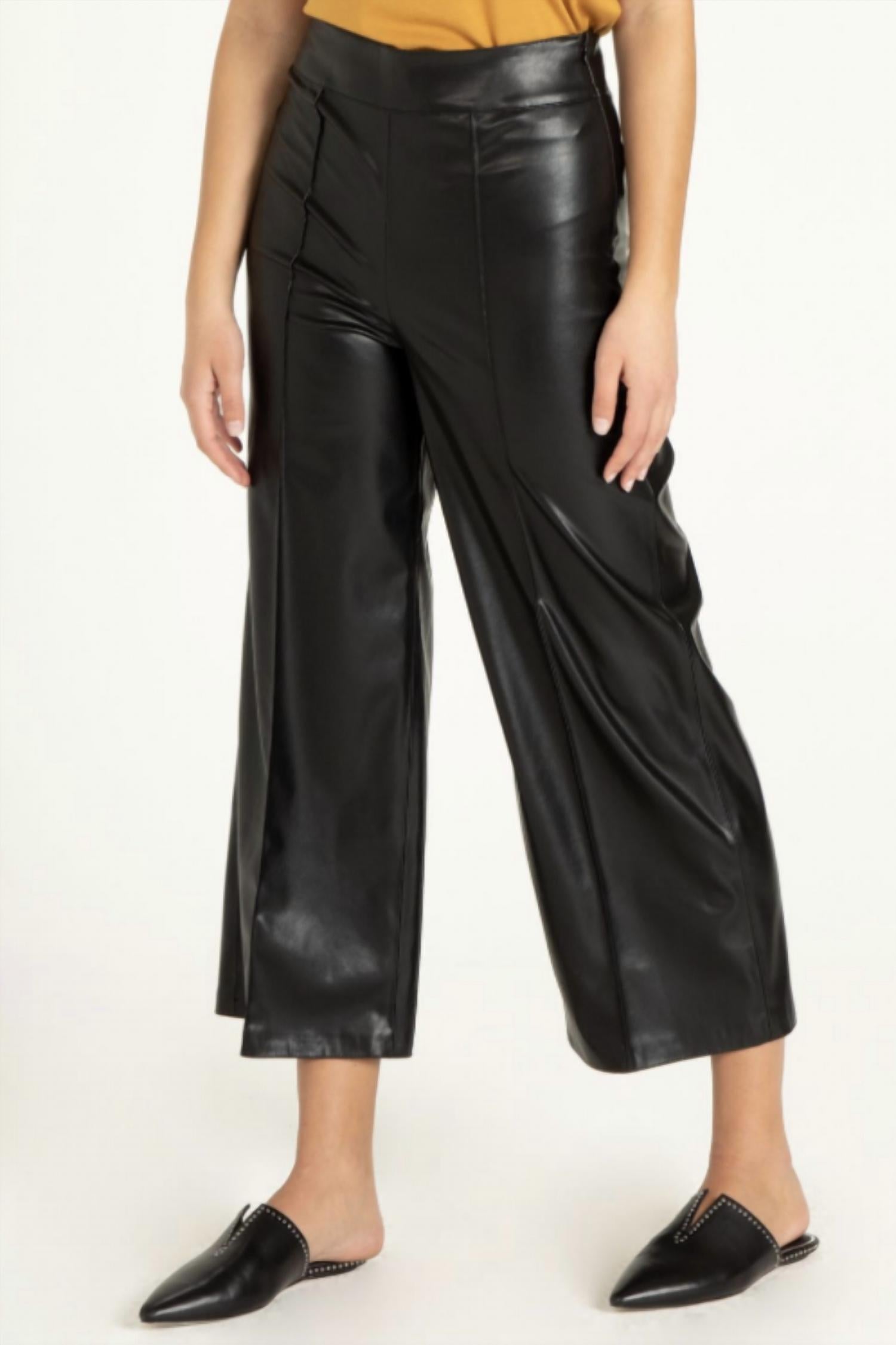 Another Love Sparkle Wide Leg Pants in black - women's pants - detail view