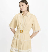 Miss June Paris Women's Betty Dress in beige - women's dress - alternate view