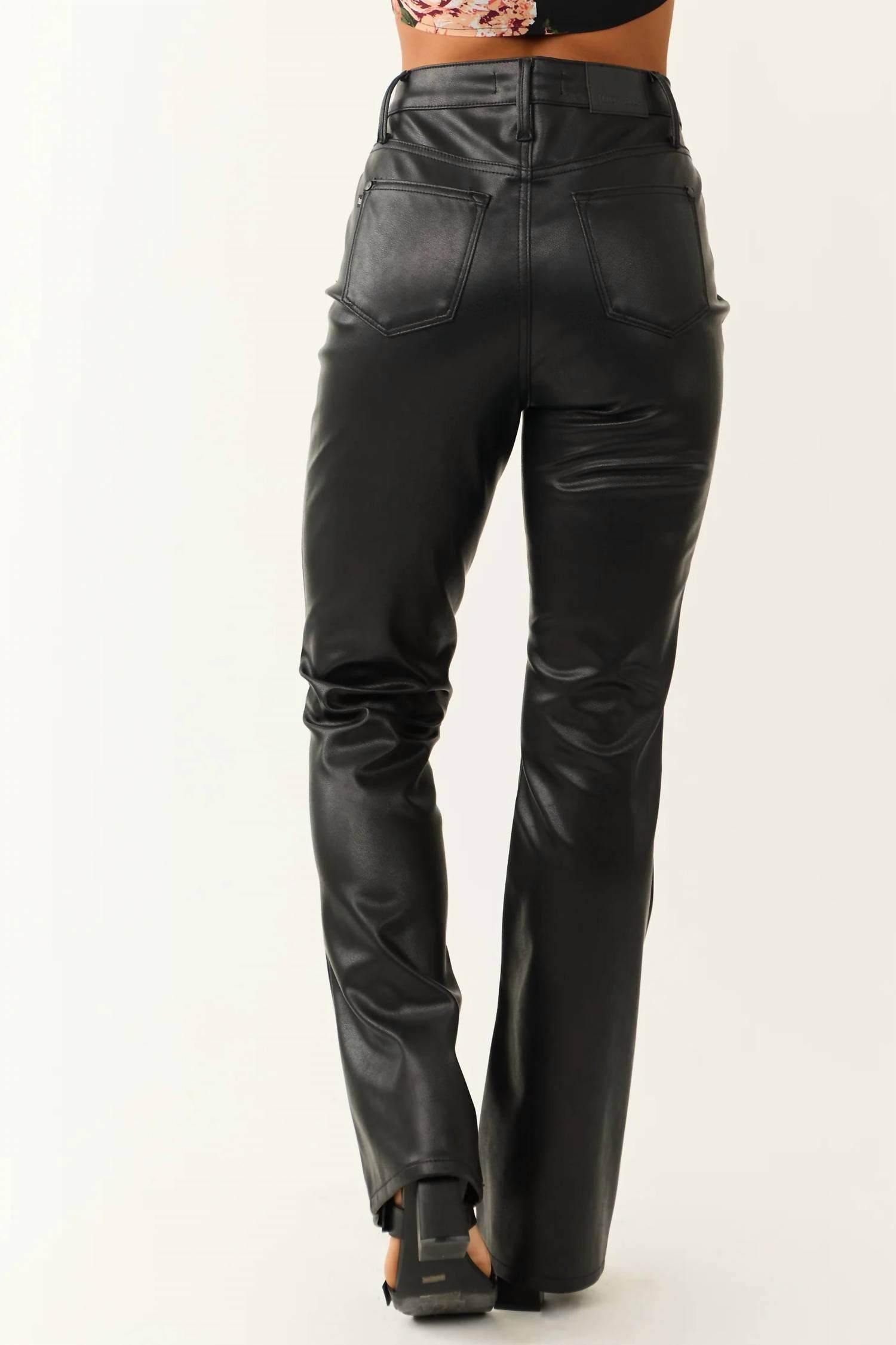Judy Blue - Faux Leather Tummy Control Bootcut Pants
