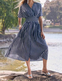 Joseph Ribkoff - Striped Midi Fit And Flare Dress