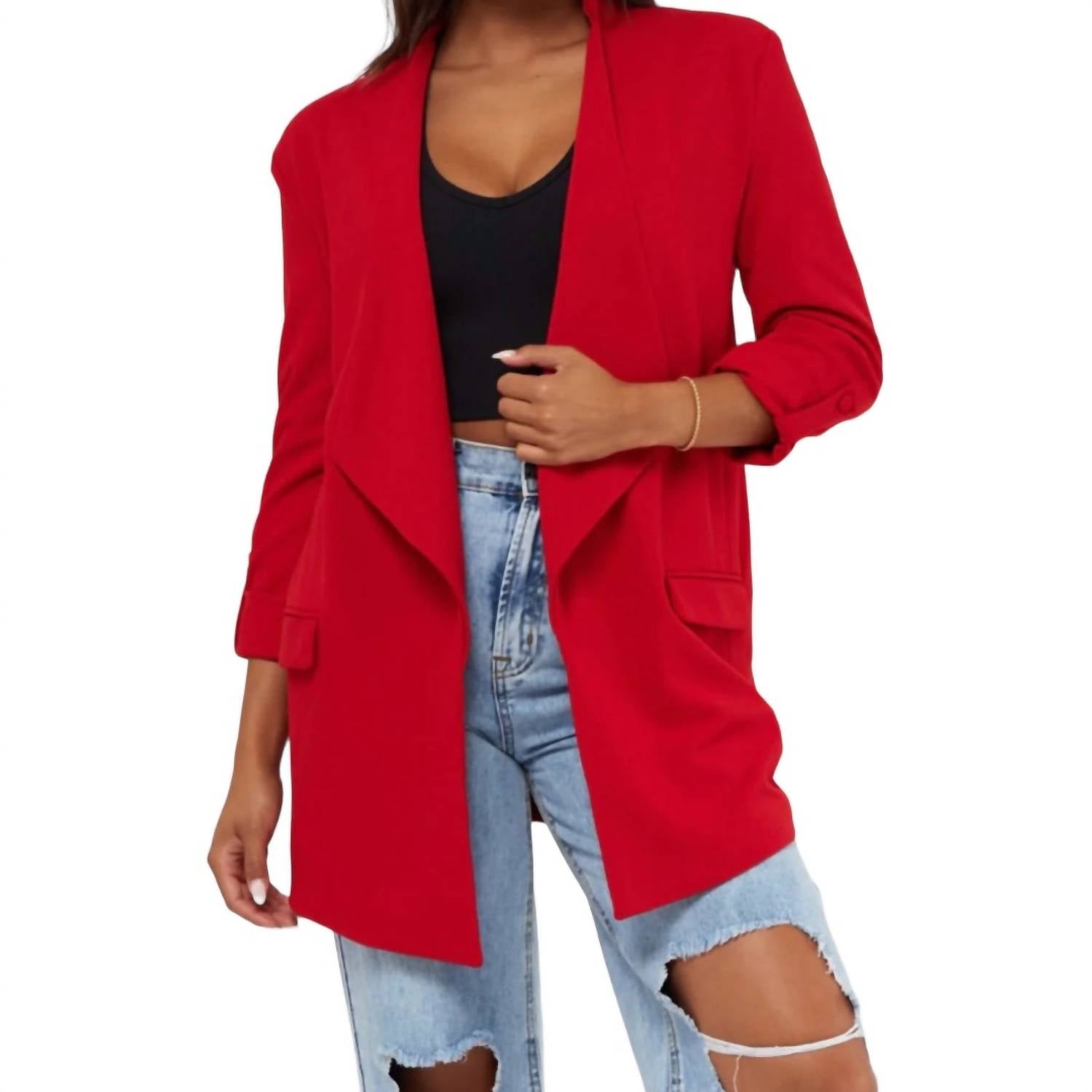 Boom Boom Jeans - Front Knit Crepe blazer