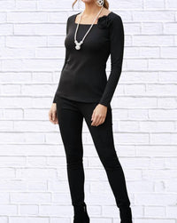 Diva Usa - Elizabeth Square Neck Long Sleeve Top