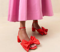 Loeffler Randall Women's Carmen Bow Sandal in red - women's sandal - alternate view