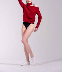 The Athletic Side Of Us - Victorian Cut-out Shoulder Sweater – Ribbed Knit
