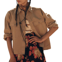 THE GREAT. Women's The Arizona Top in desert fatigue - women's jacket