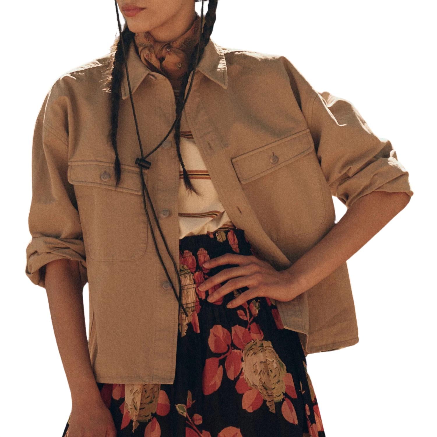 THE GREAT. Women's The Arizona Top in desert fatigue - women's jacket