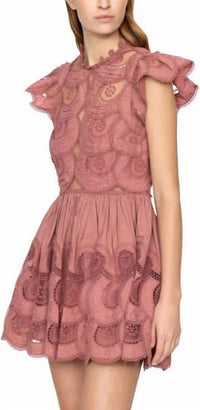 SEA Drea Mini Dress in rose - women's dress - detail view