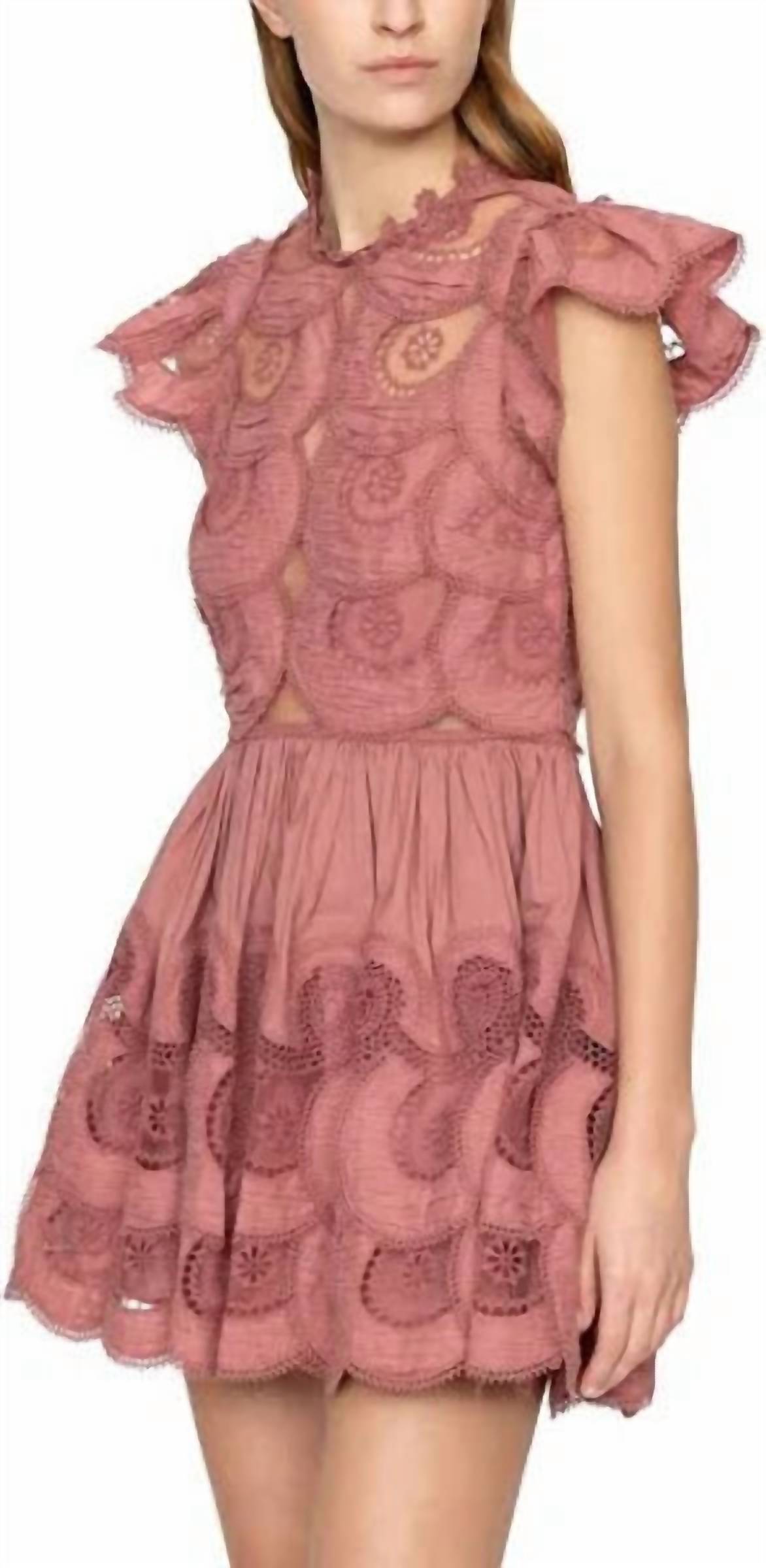 SEA Drea Mini Dress in rose - women's dress - detail view