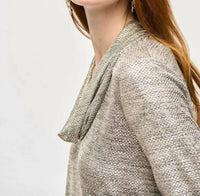 Joseph Ribkoff - Fana Foiled Knit Cowl Collar Top