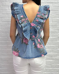 Bibi - Harlow V-neck Denim Top