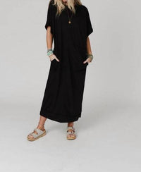 Three Bird Nest - Short Sleeve T-Shirt Maxi Dress