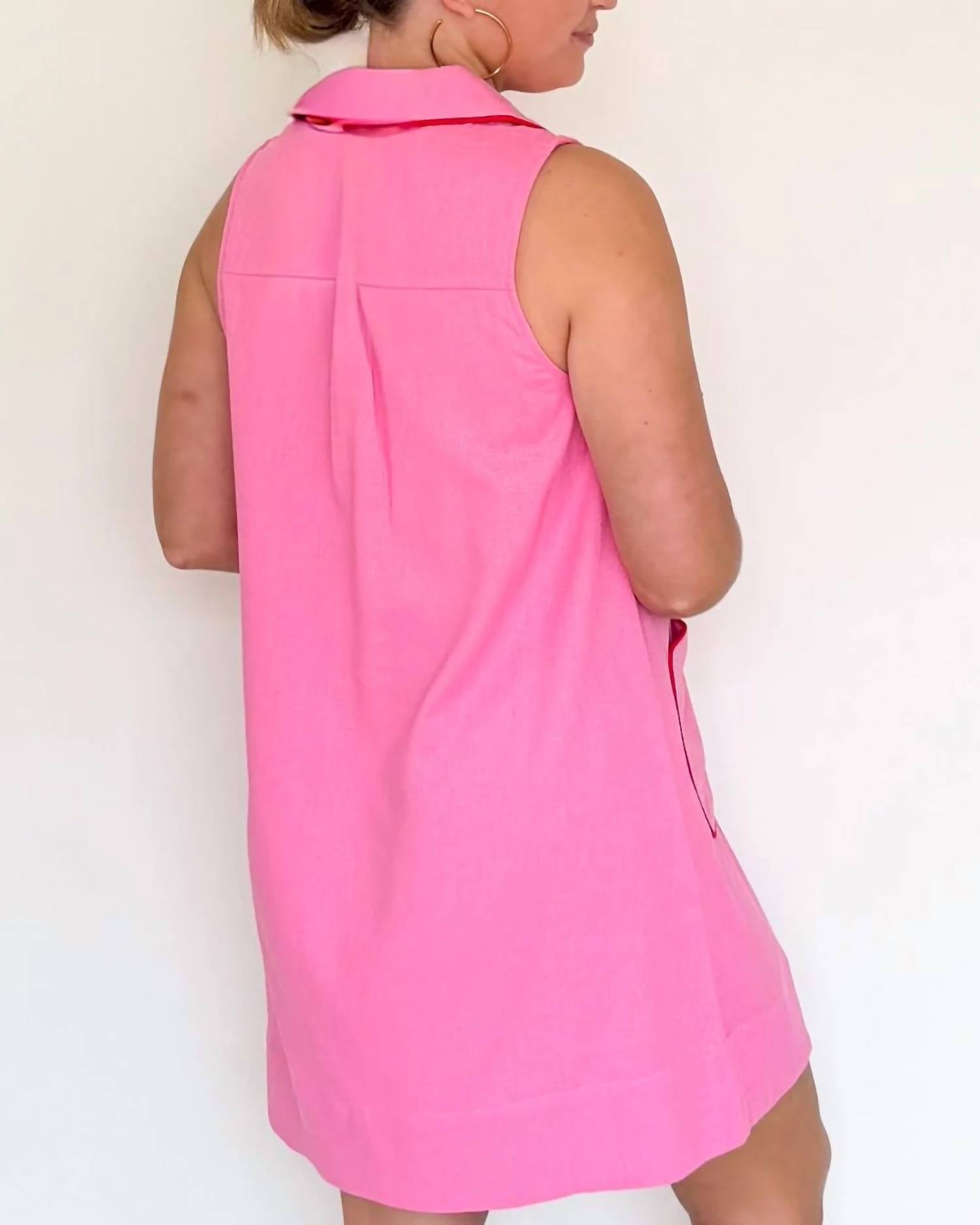 entro Blair Mini Dress in pink - women's dress - detail view