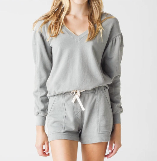 Shirred Sleeve Sweatshirt