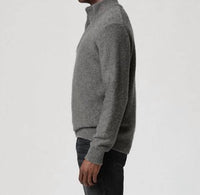 Paige Kotoni Snap Collar Sweater in dark grey - men's sweater - detail view