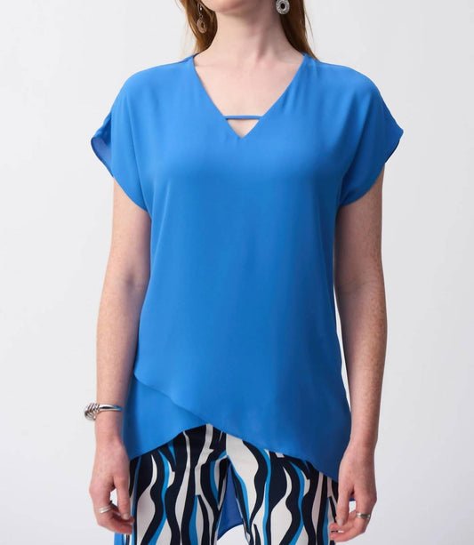 Joseph Ribkoff - V-neck Lightweight Asymmetric Top